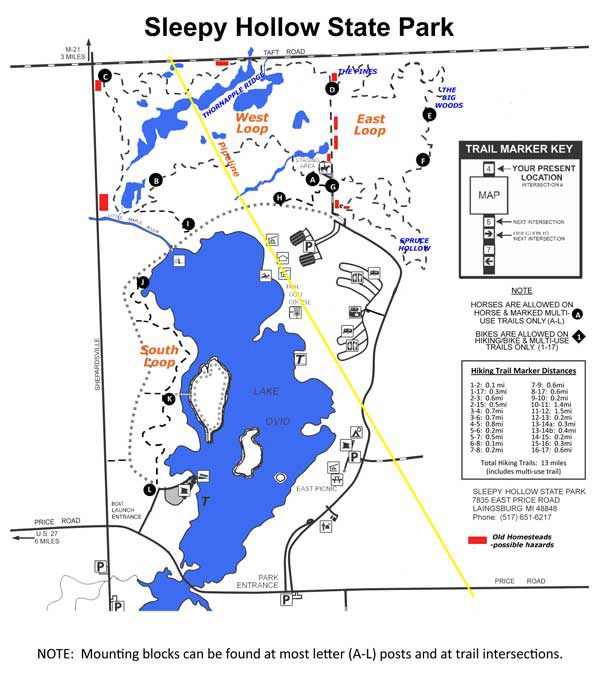 Sleepy Hollow State Park equestrian trail map